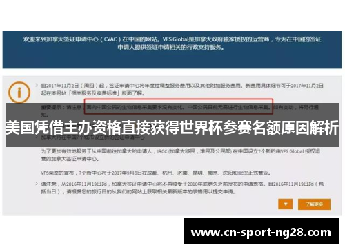 美国凭借主办资格直接获得世界杯参赛名额原因解析