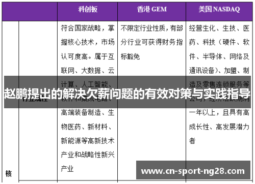 赵鹏提出的解决欠薪问题的有效对策与实践指导